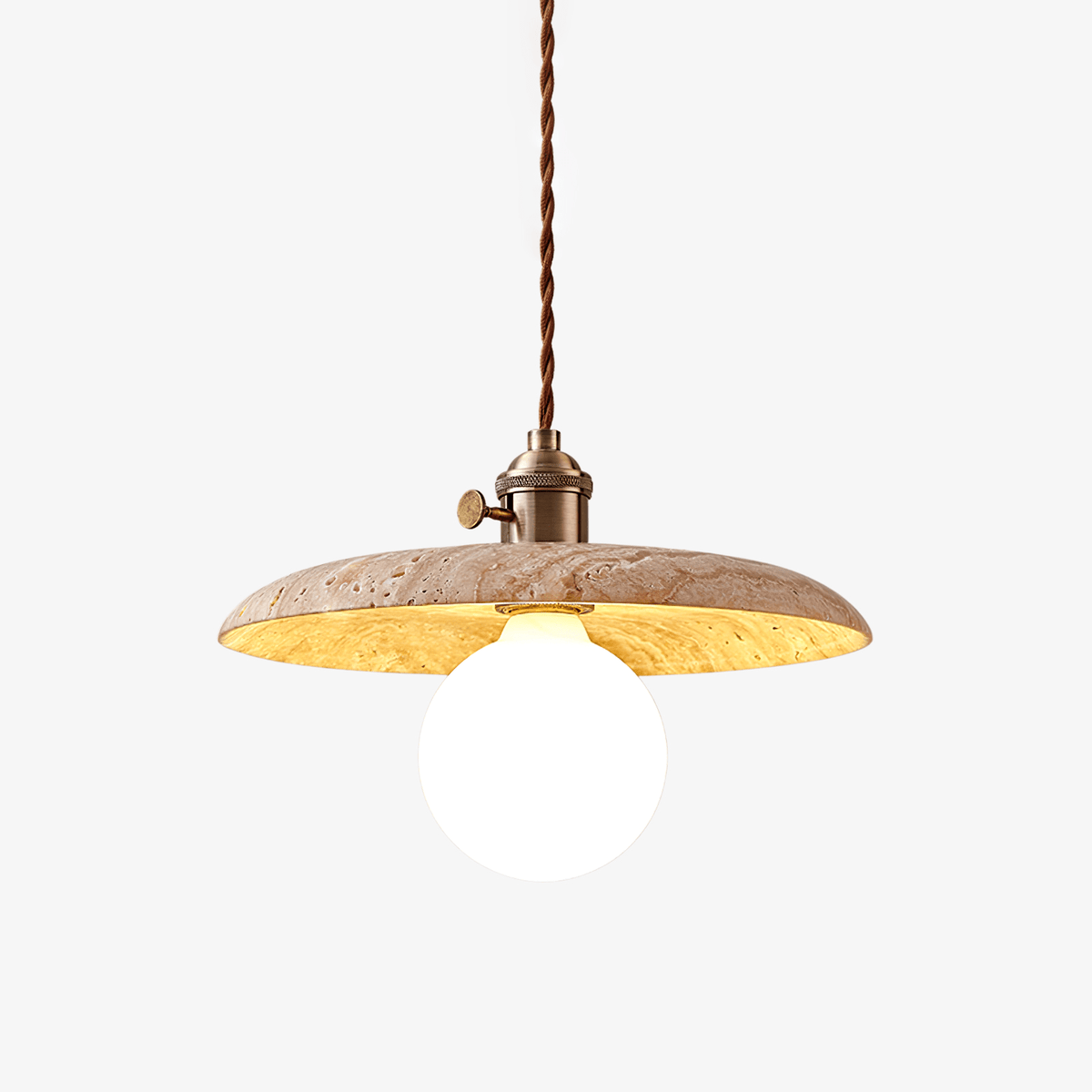 Tavaora minimalistyczna lampa wisząca w żółtym travertynie