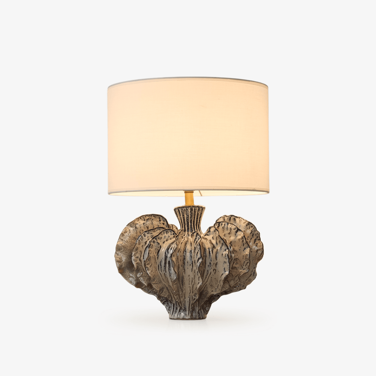Lampa stołowa ceramiczna w kształcie liścia