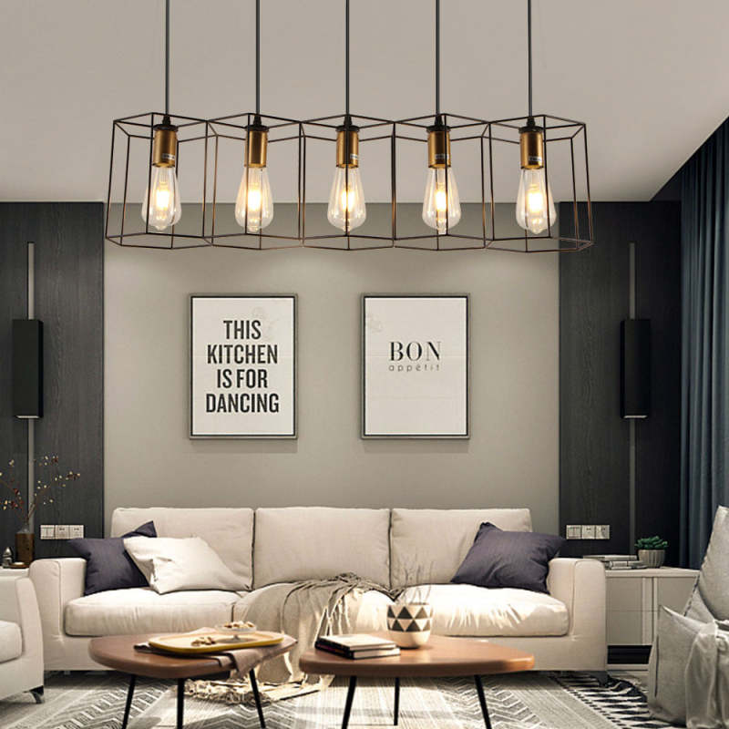 Arisha rustykalna lampa wisząca geometryczna 3/5 w kolorze czarnym