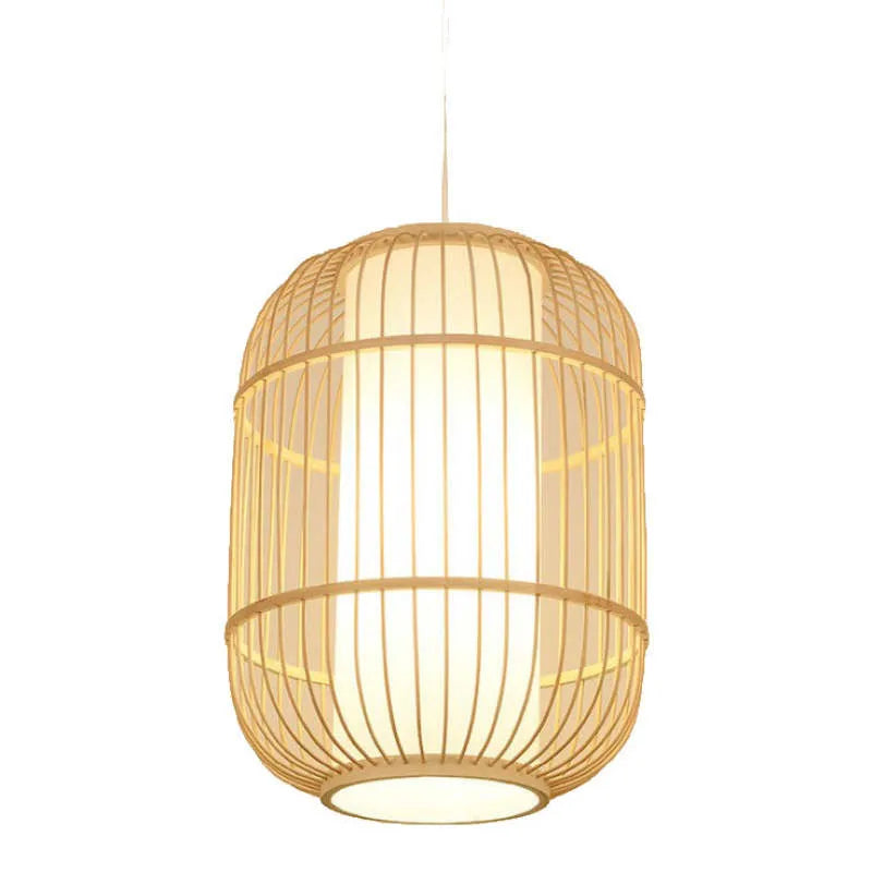 Taven wisząca lampa ręcznie tkana z plecionki rattanowej i bambusa w stylu vintage