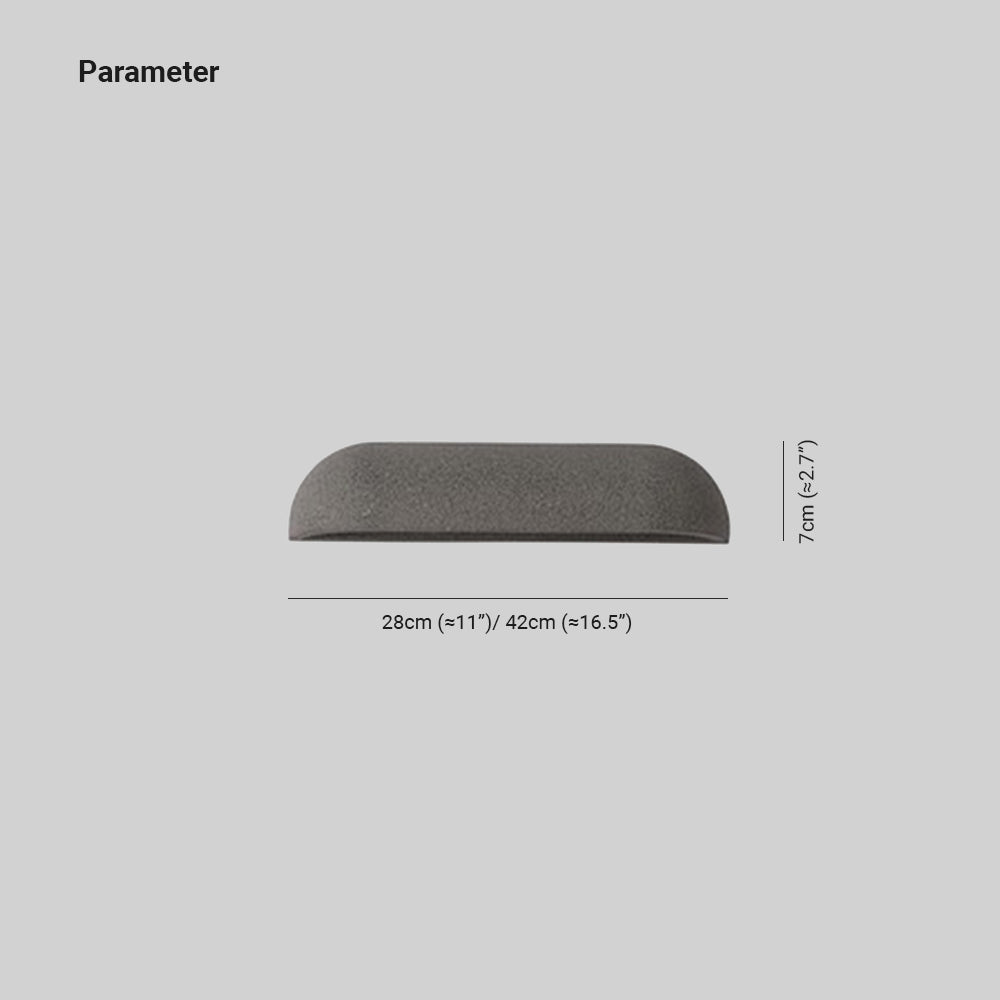 Ray nowoczesny minimalistyczny półeliptyczny metal/kamień zewnętrzny kinkiet, czarny/biały