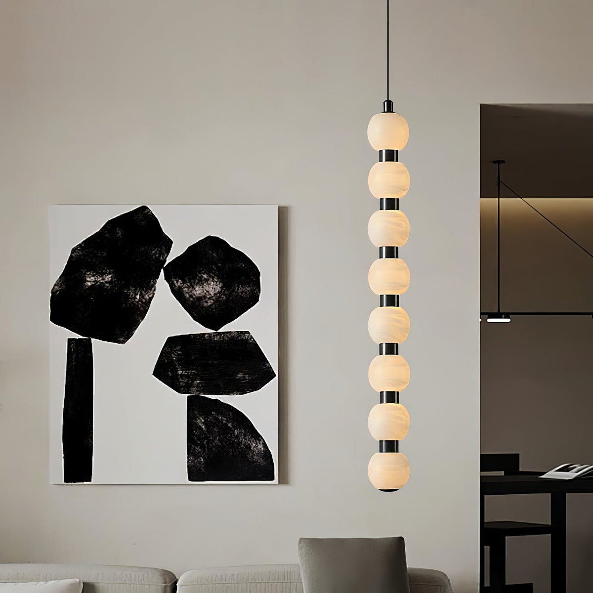 Albinaine nowoczesna lampa wisząca ze szkła Alabaster