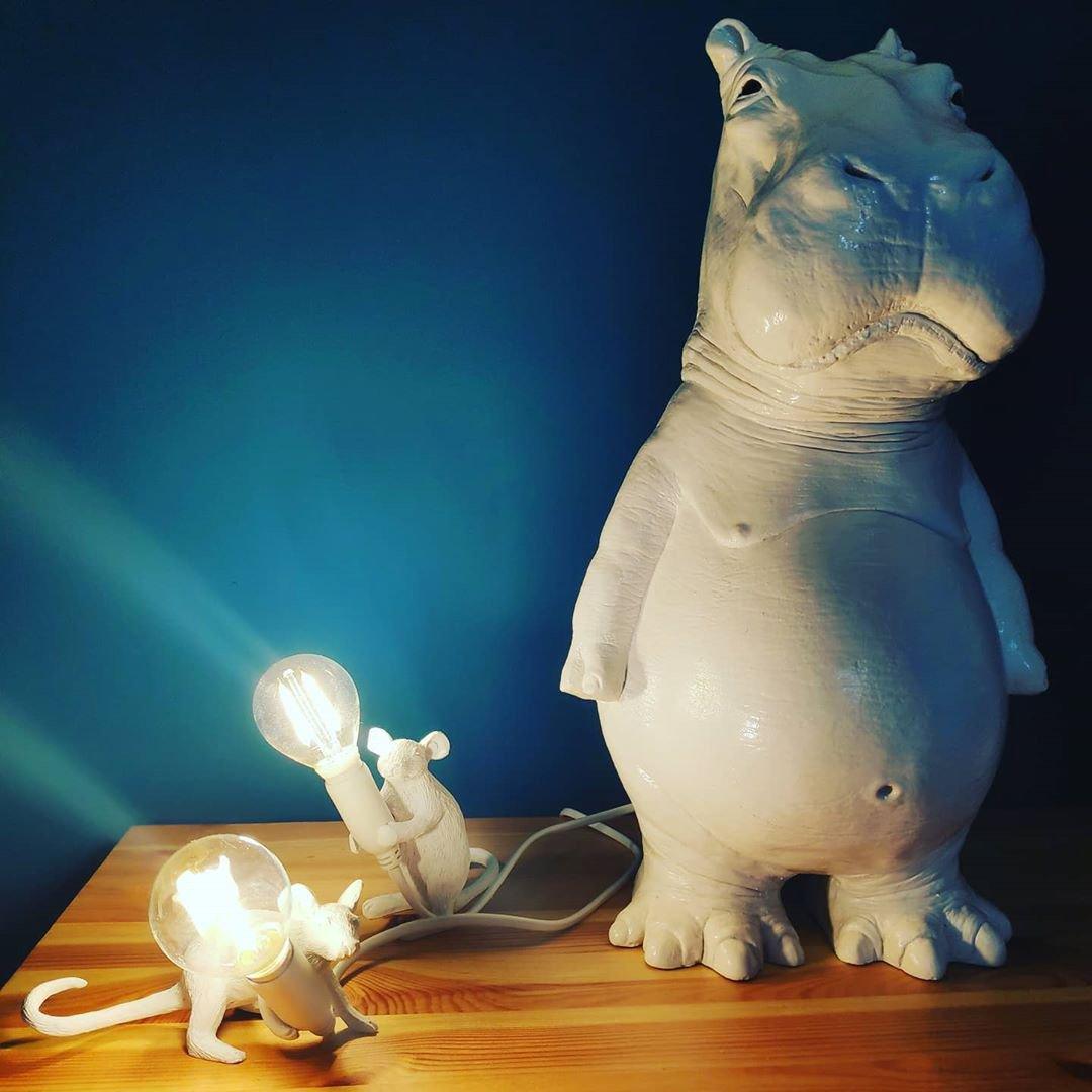 Kalinix lampa stołowa ze sztucznego kamienia o fantazyjnym kształcie