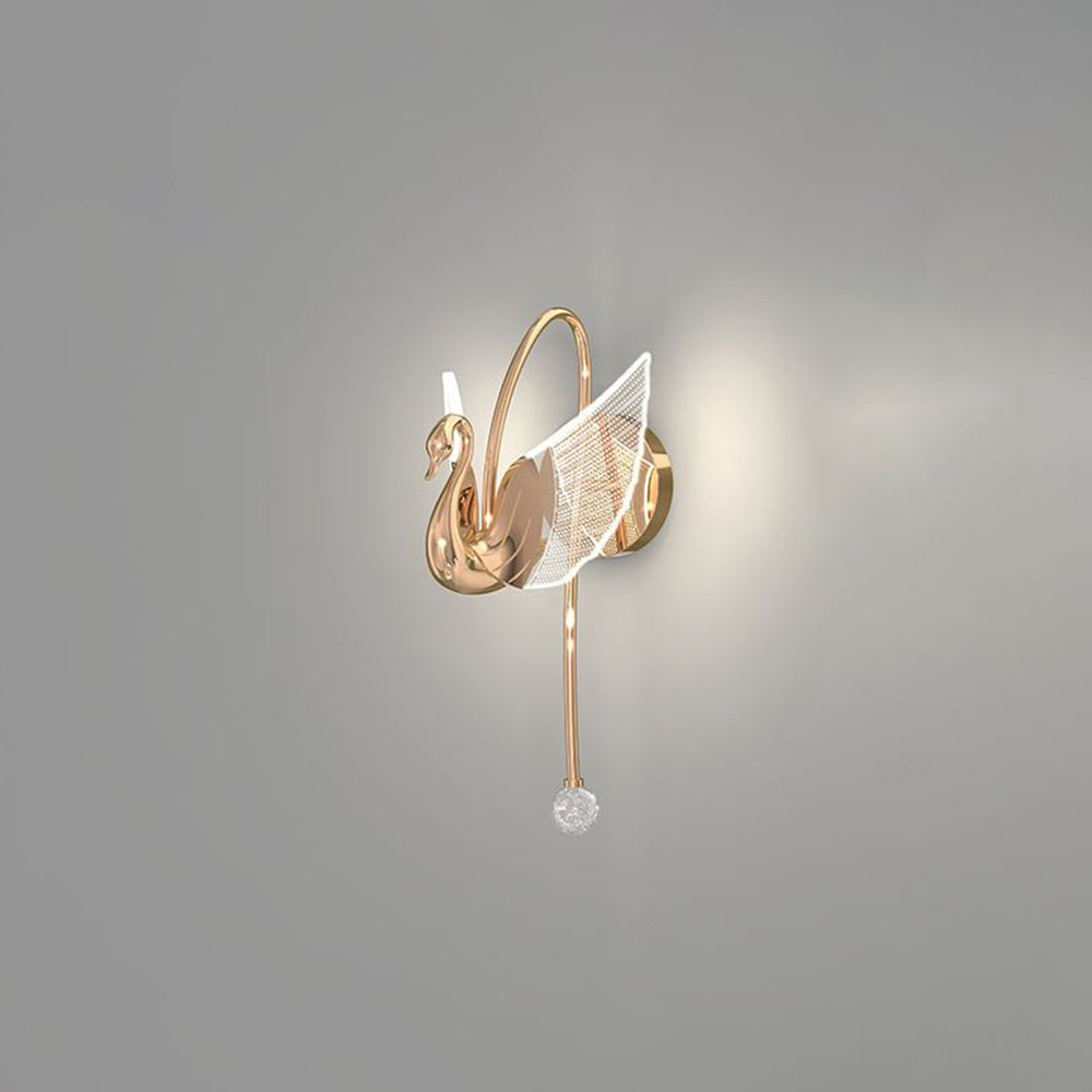 Kady Art Deco Swan lampa ścienna / Metal, złoto/różowe złoto