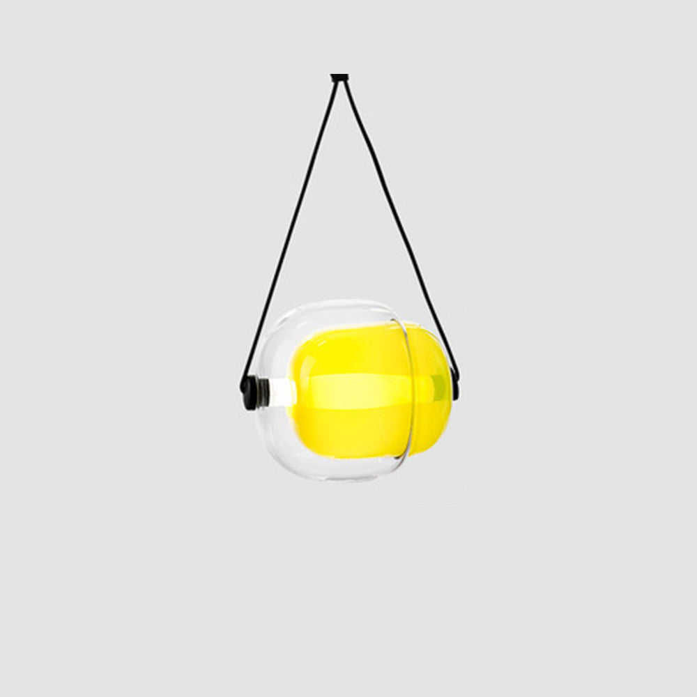 Valentina nowoczesna lampa wisząca ze szkła w kształcie kuli, niebieski/żółty/różowy/szary dymisty/biały/przezroczysty