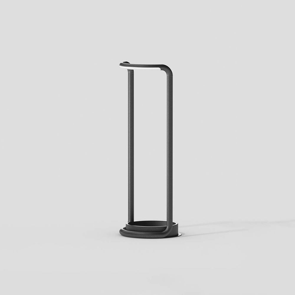 Ray minimalistyczna zewnętrzna lampa stojąca LED z panelem słonecznym w kształcie prostokąta, czarna
