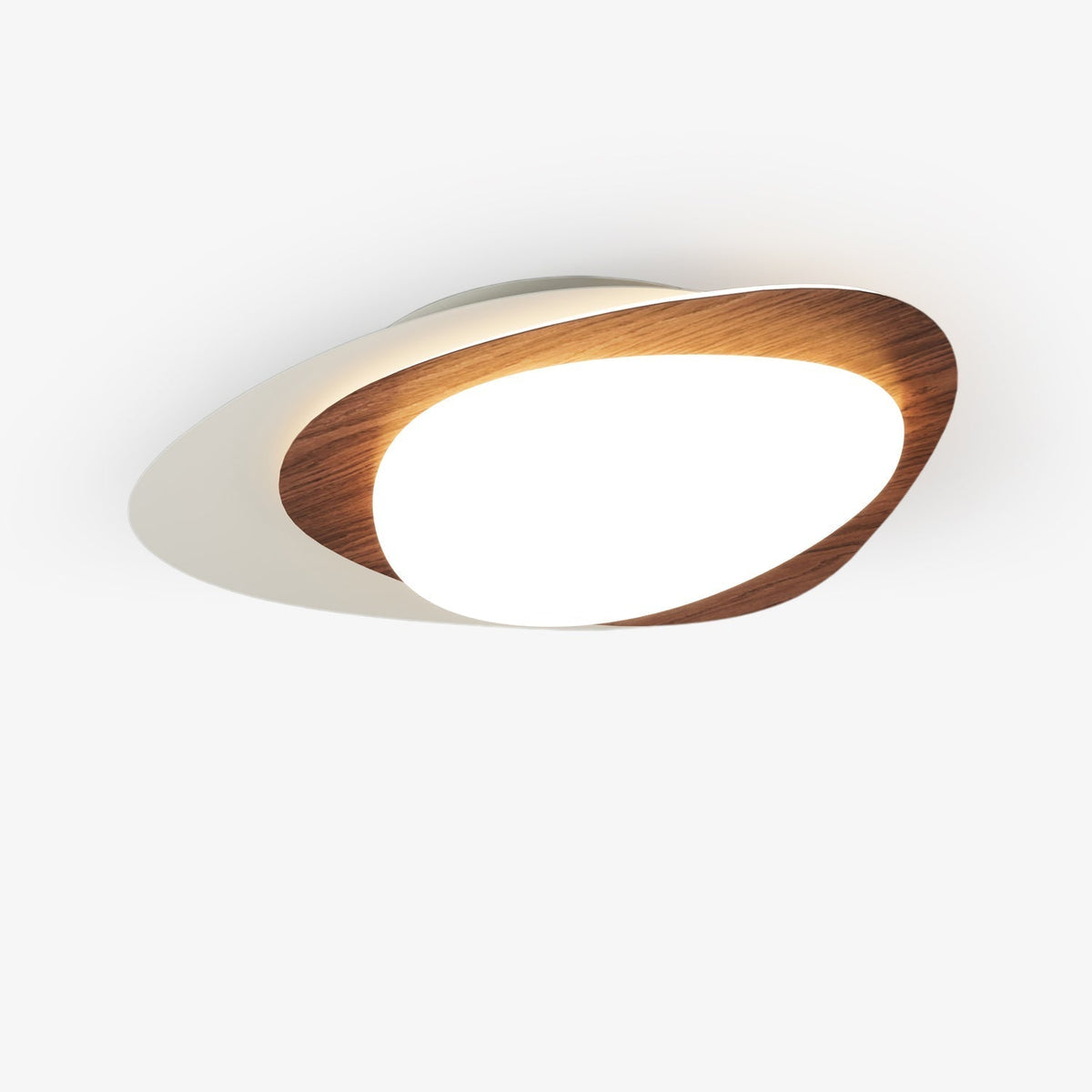 Fuji lampa sufitowa w orzechu owalna organiczna LED