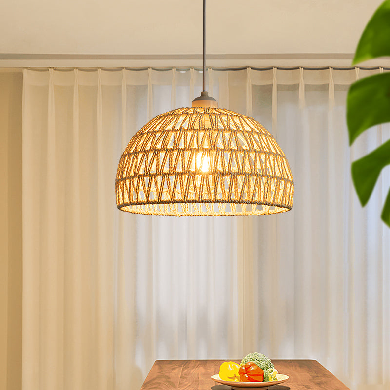 Ritta Boho Retro LED lampa wisząca drewniana rattanowa sypialnia/restauracja