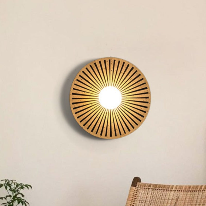 Valentina vintage wnętrzna lampa ścienna okrągła żywica salon sypialnia