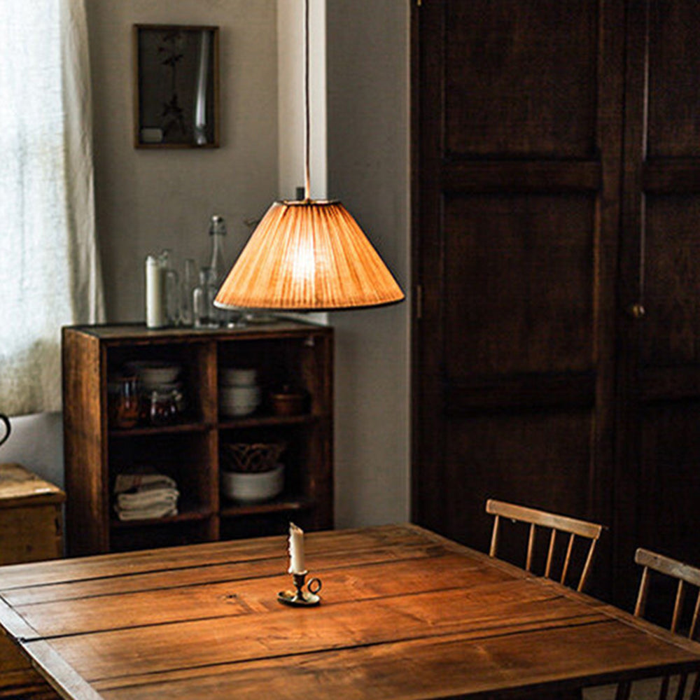 Ritta lampa wisząca ze złożonego płótna Wabi Sabi, metal/tekstylia, salon