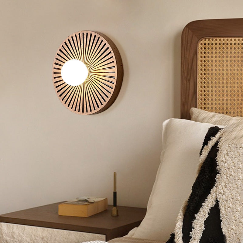 Valentina vintage wnętrzna lampa ścienna okrągła żywica salon sypialnia