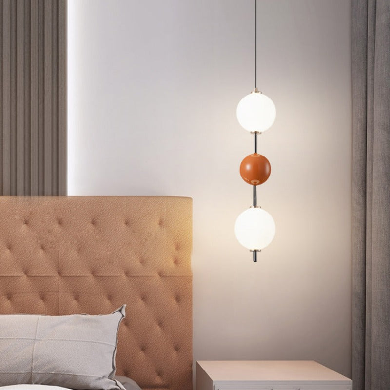 Valentina nowoczesna lampa wisząca LED czerwony metal sypialnia salon