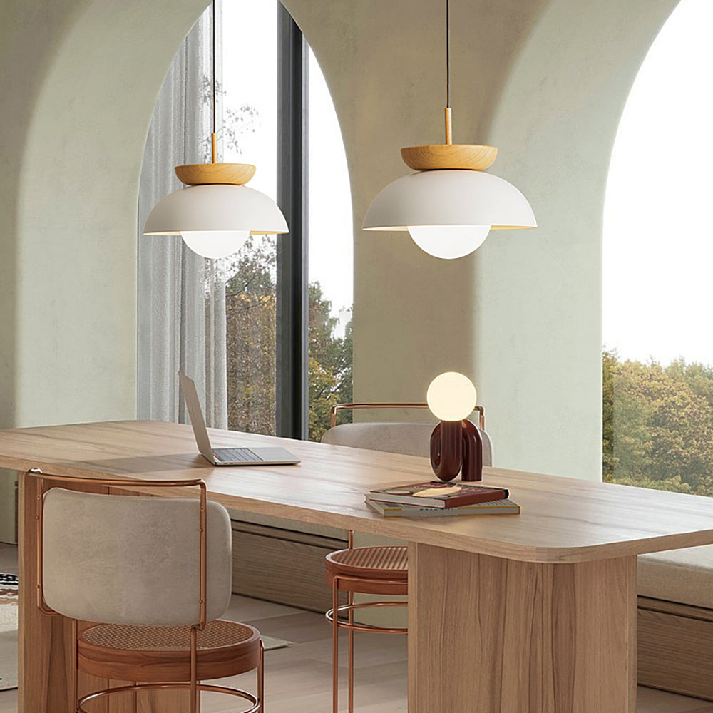 Muto lampa wisząca nordycka drewno/metal czarna kuchnia balkon