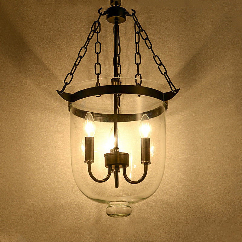 Silva lampa wisząca ze szkła czarna przemysłowa LED Salon