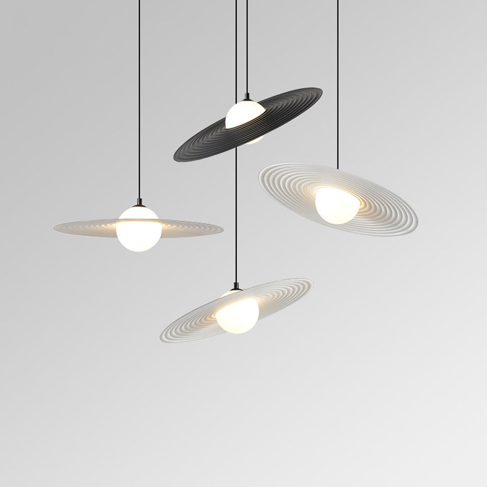 Arisha minimalistyczna lampa wisząca w kształcie pierścienia z gwiazdką, czarna/biała
