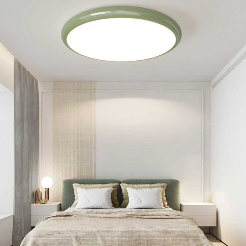 Muto Retro Circle lampa sufitowa montowana bezpośrednio w kolorze białym z metalu do sypialni