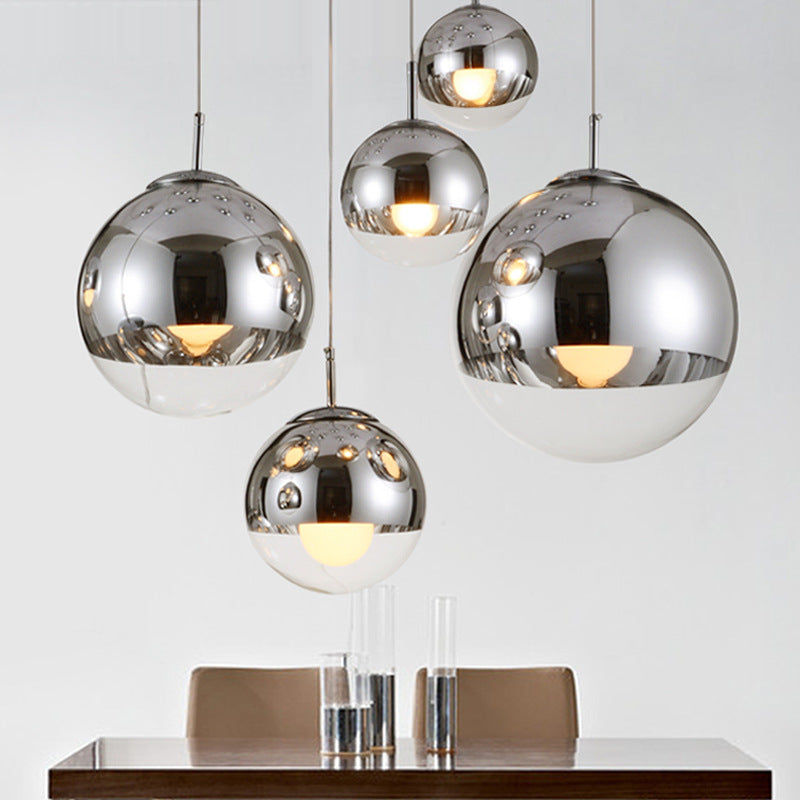 Valentina Industrial Round Metal lampa wisząca ze szkła do salonu