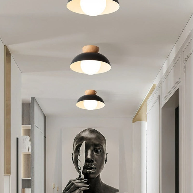 Muto lampa wisząca nordycka drewno/metal czarna kuchnia balkon