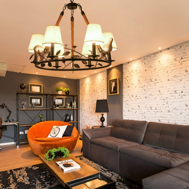 Epoch żyrandol vintage LED czarny metal salon/sypialnia