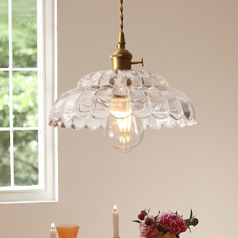 Valentina vintage lampa wisząca ze szkła metalowego do sypialni/jadalni