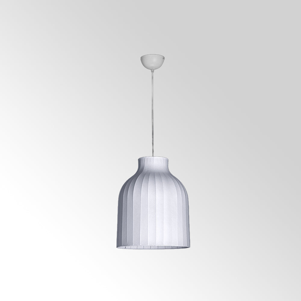 Ritta francuska lampa wisząca w stylu vintage w kolorze białym, tkanina syntetyczna