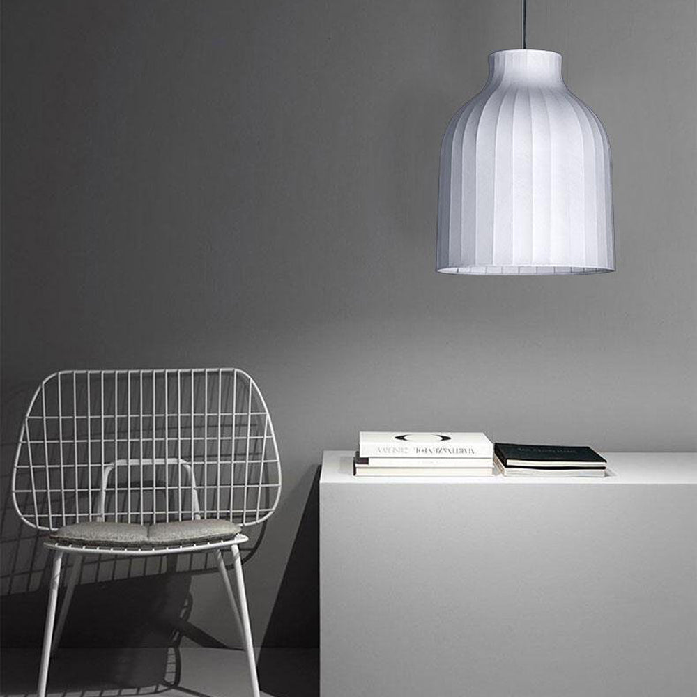 Ritta francuska lampa wisząca w stylu vintage w kolorze białym, tkanina syntetyczna