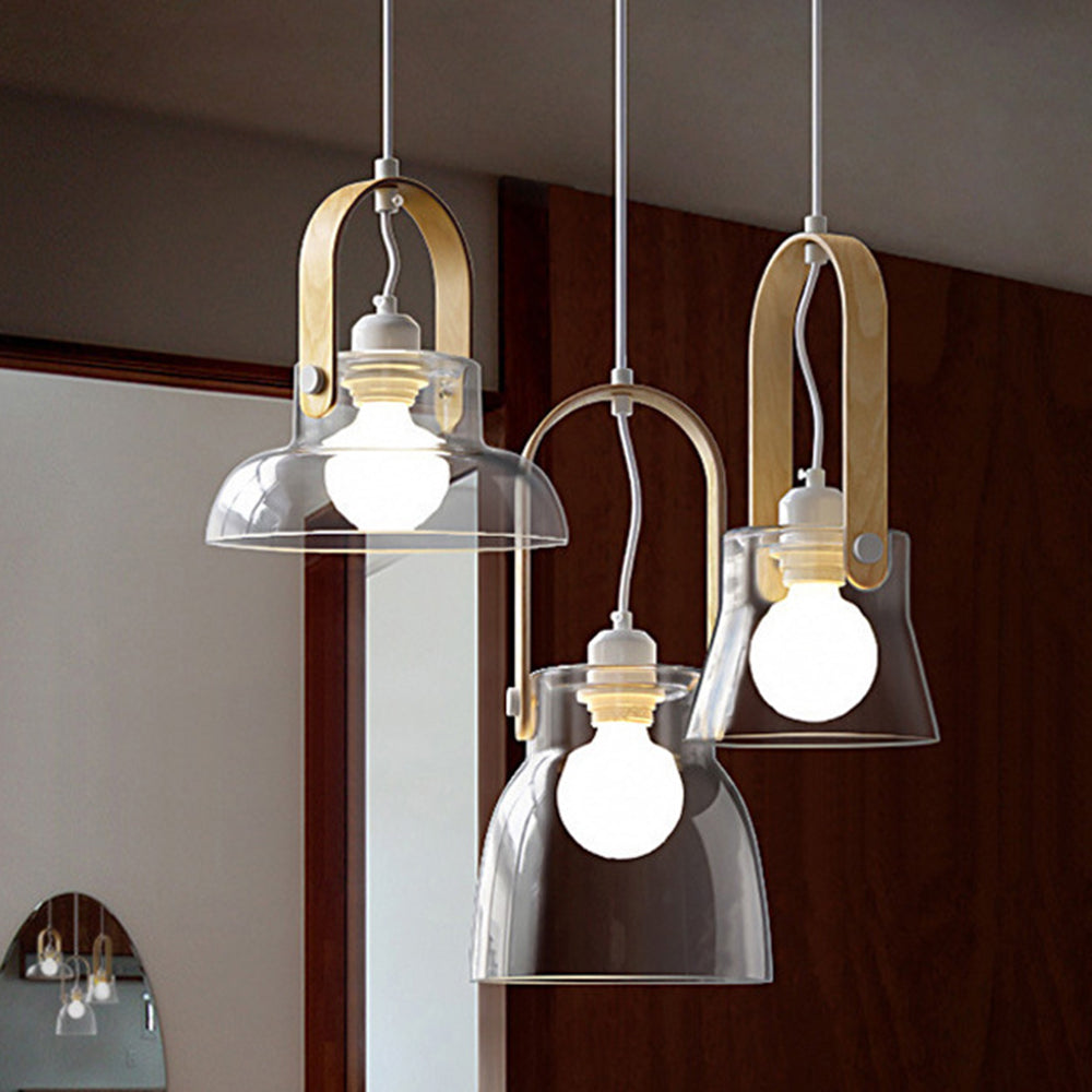 Valentina minimalistyczna lampa wisząca ze szkła w kształcie miski, przezroczysta