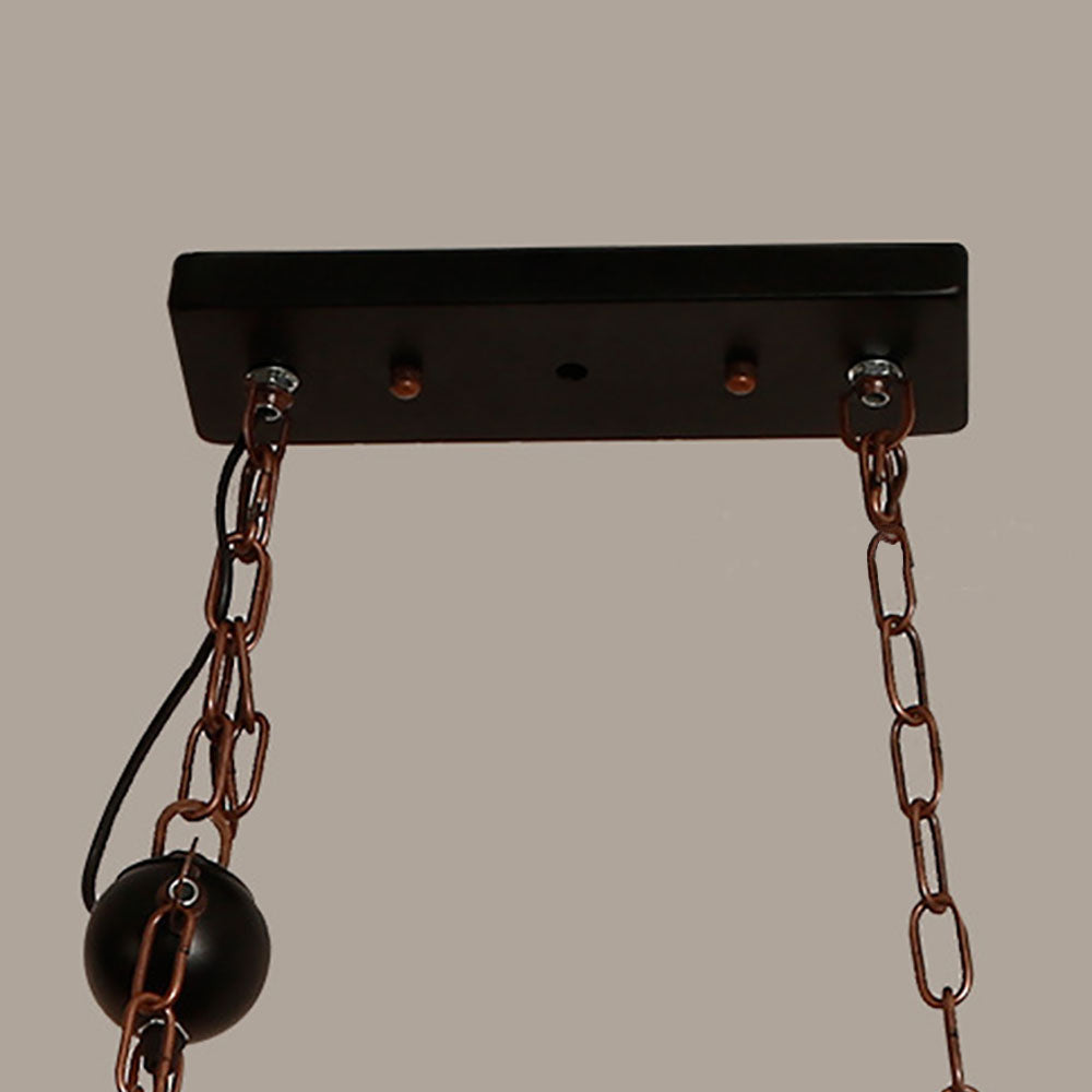 Epoch rustykalna lampa wisząca w kształcie gitary ze szkła i drewna, orzech