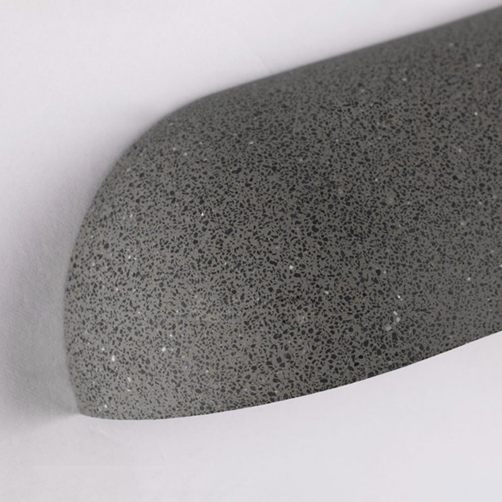 Ray nowoczesny minimalistyczny półeliptyczny metal/kamień zewnętrzny kinkiet, czarny/biały