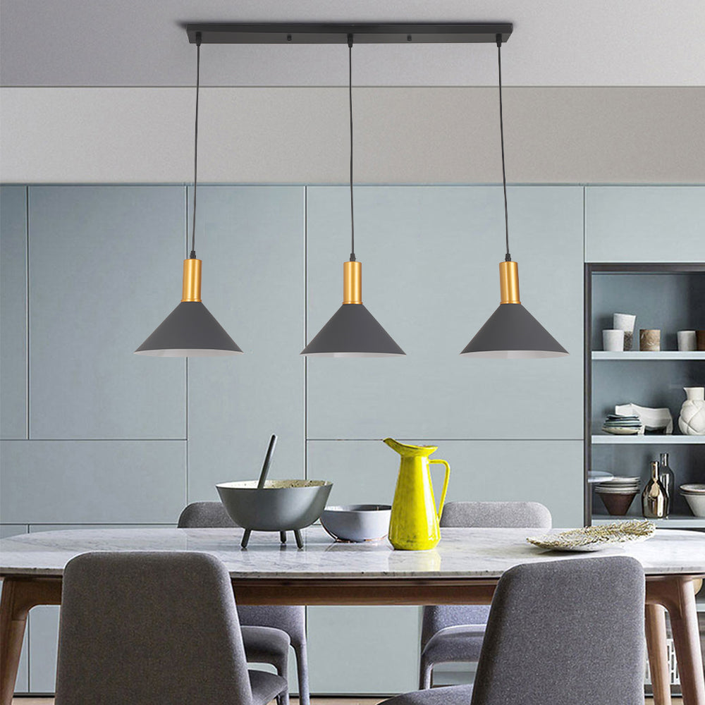 Arisha nowoczesna minimalistyczna lampa wisząca stożkowa w stylu industrialnym w kolorze niebieskim z metalu