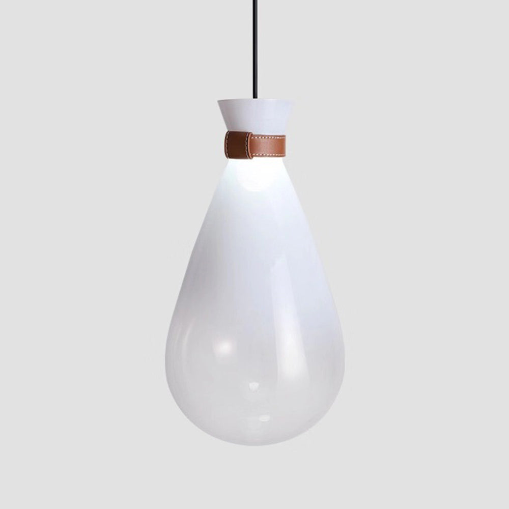 Valentina minimalistyczna lampa wisząca ze szkła w kształcie kropli, Smoke Gray/Biały
