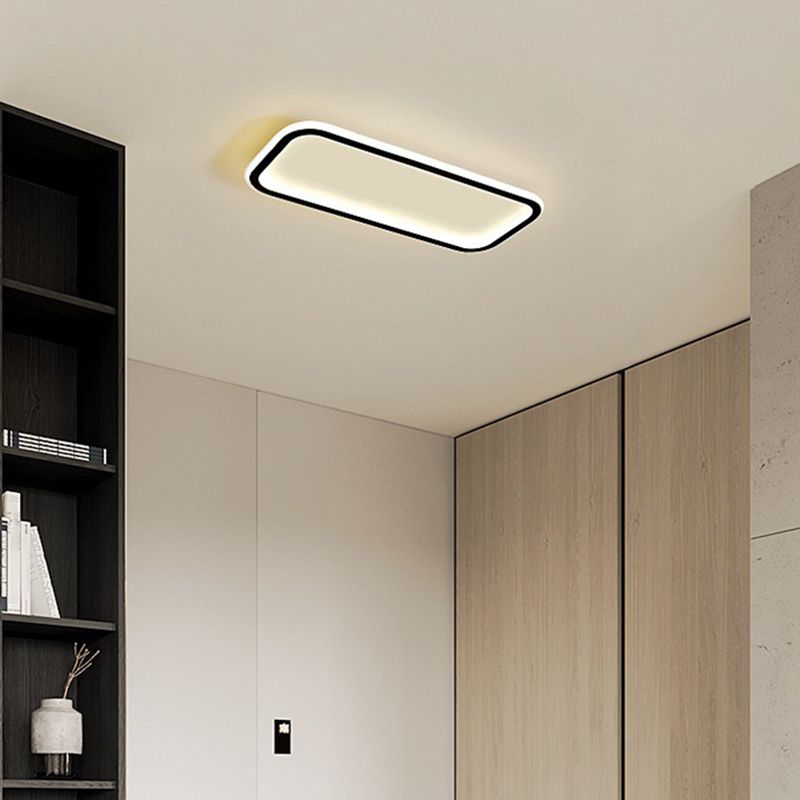 Arisha minimalistyczna lampa sufitowa montowana bezpośrednio z czarną ramą prostokątna