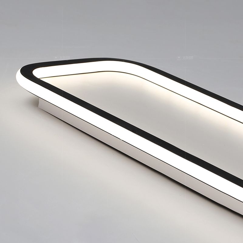 Arisha minimalistyczna lampa sufitowa montowana bezpośrednio z czarną ramą prostokątna