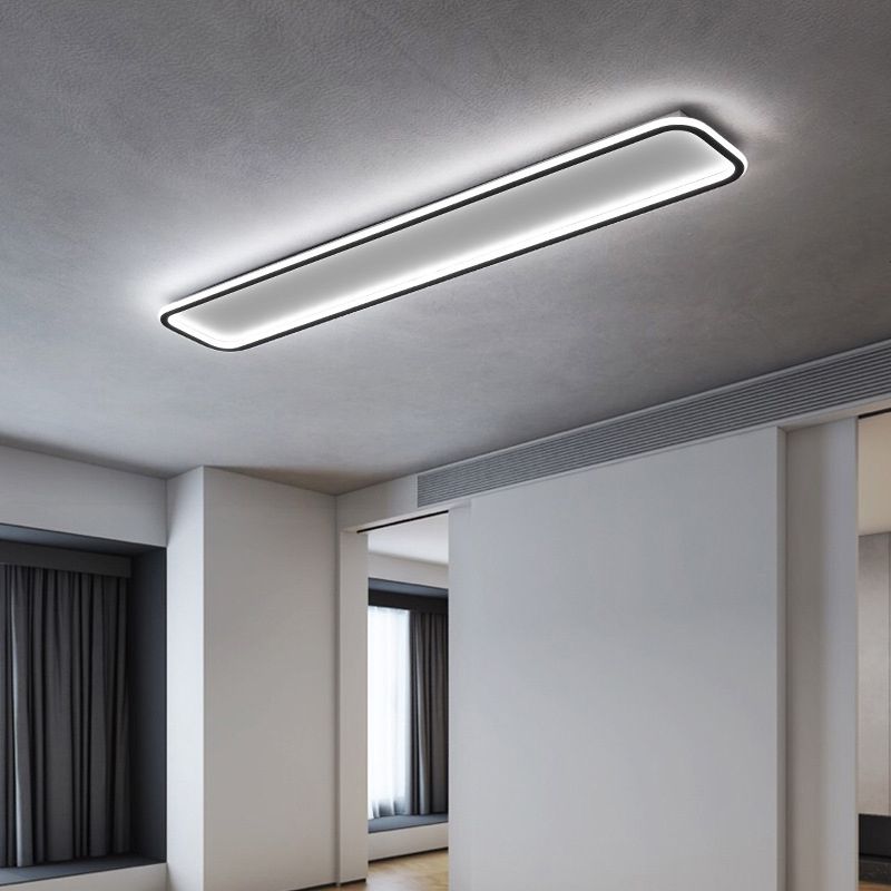 Arisha minimalistyczna lampa sufitowa montowana bezpośrednio z czarną ramą prostokątna
