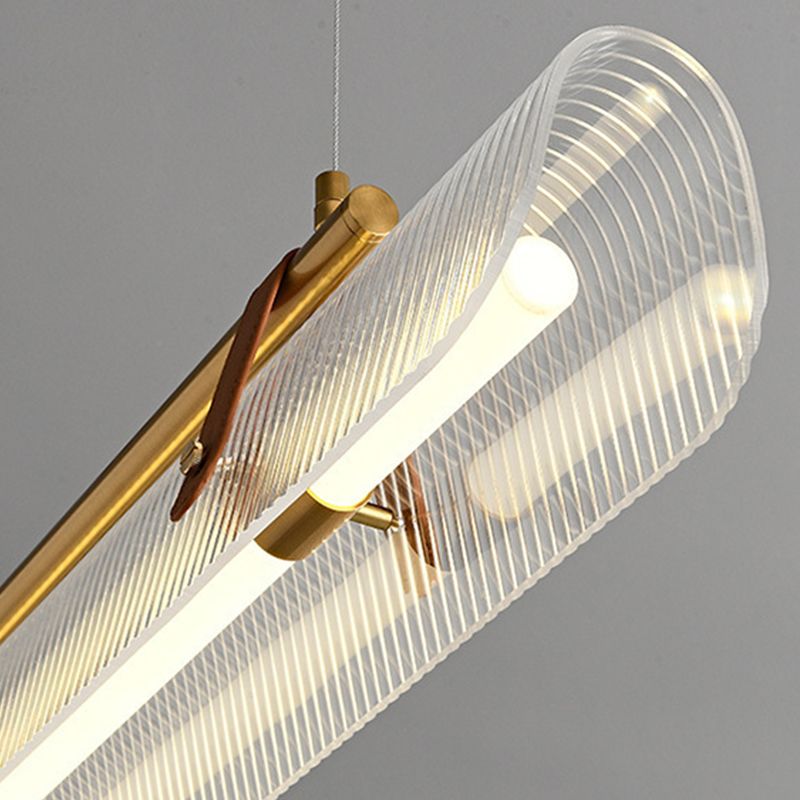 Arisha lampa wisząca liniowa nowoczesna, /Metal, Czarny/Złoty, Studyjny