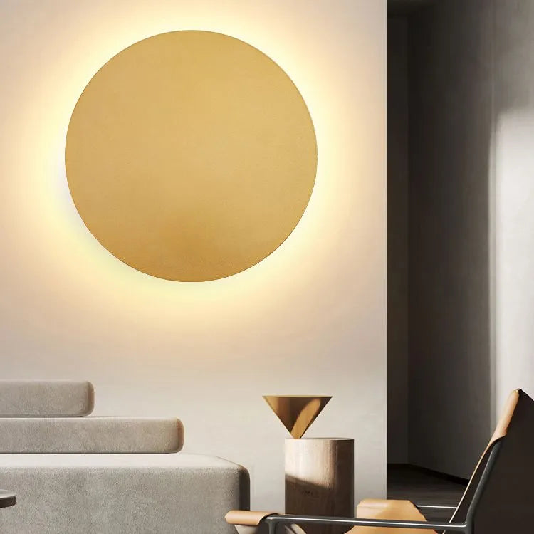 Arisha minimalistyczny okrągły kinkiet ścienny, metal, na nocną szafkę/salon