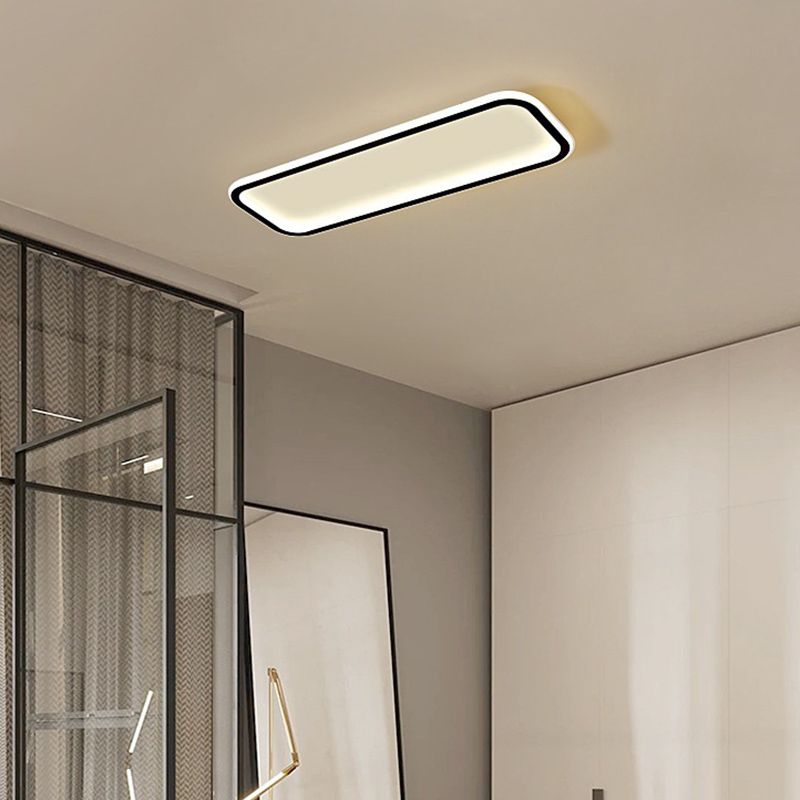 Arisha minimalistyczna lampa sufitowa montowana bezpośrednio z czarną ramą prostokątna