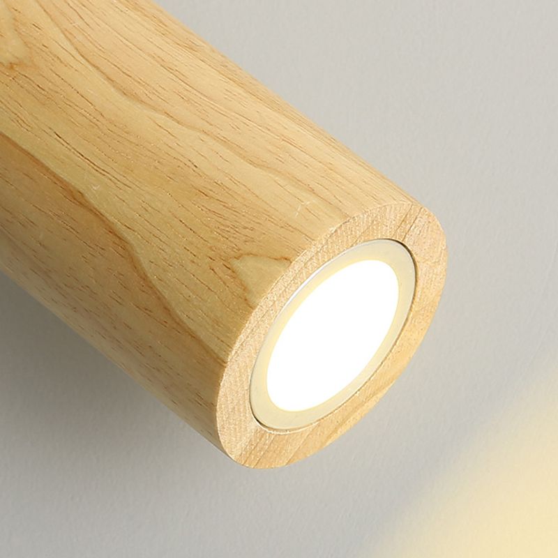 Muto nowoczesna regulowana lampa sufitowa typu reflektor, drewno