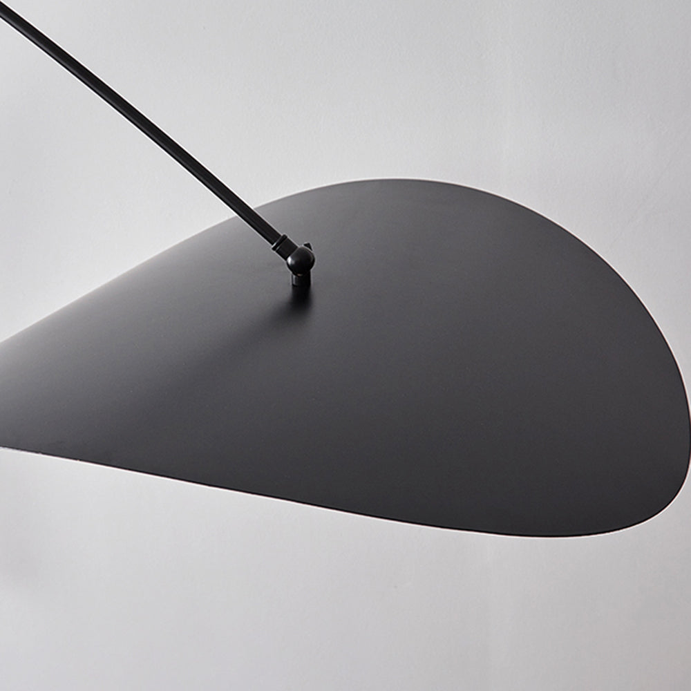 Arisha minimalistyczna lampa wisząca w kształcie liścia lotosu z metalu, czarna/złota