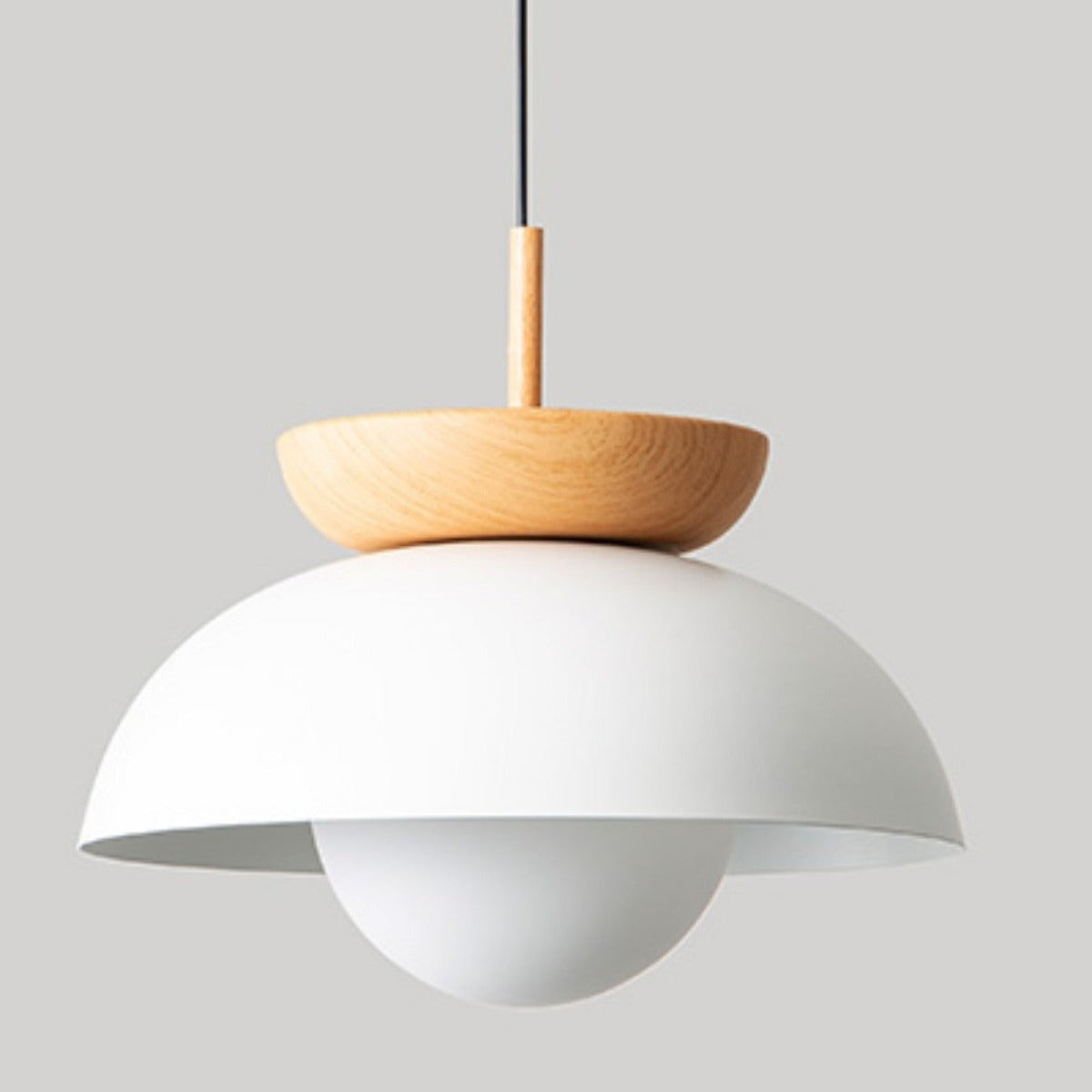 Muto lampa wisząca nordycka drewno/metal czarna kuchnia balkon