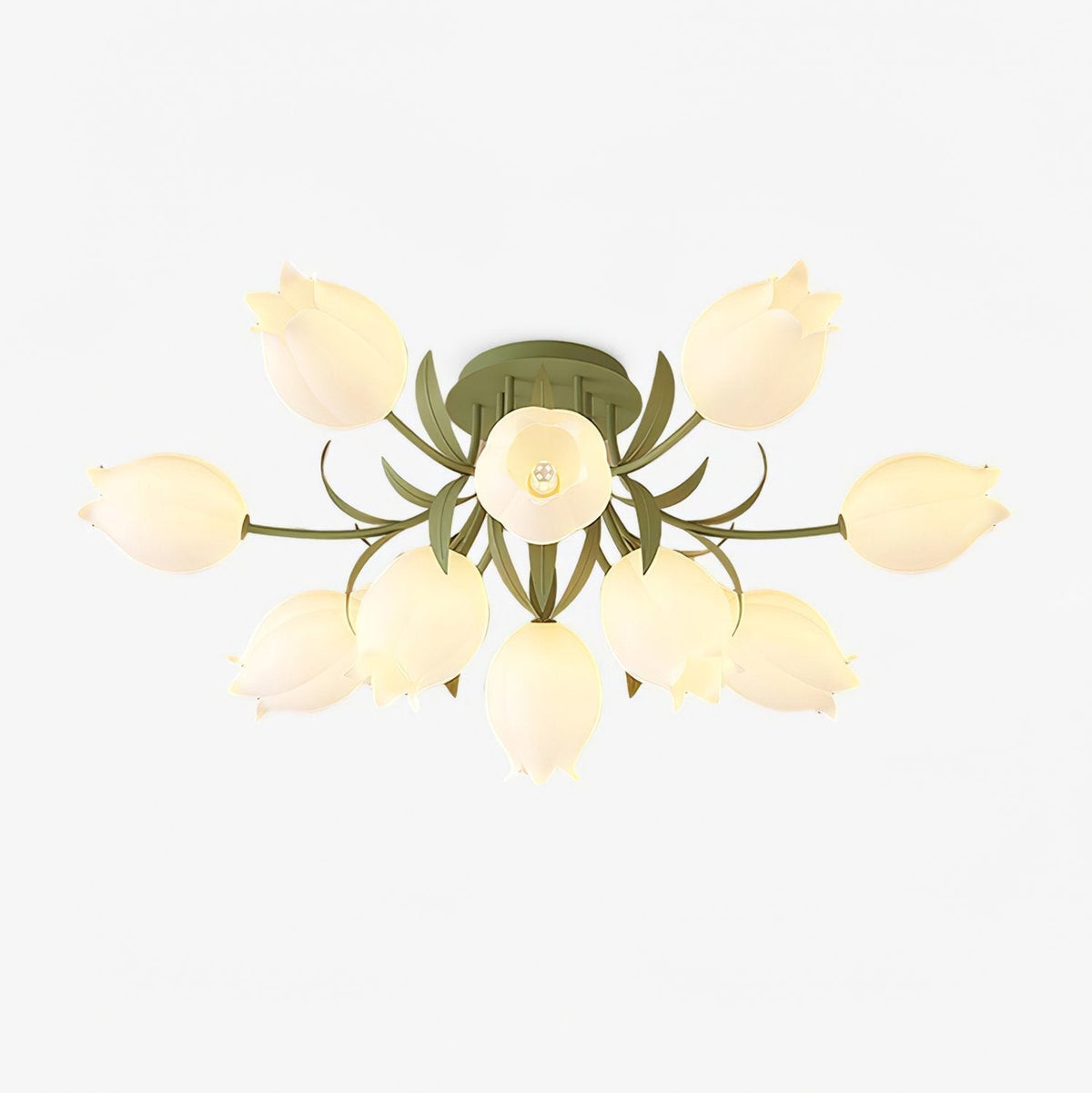 Lampa sufitowa Lily Flower Blossom z zieloną podstawą