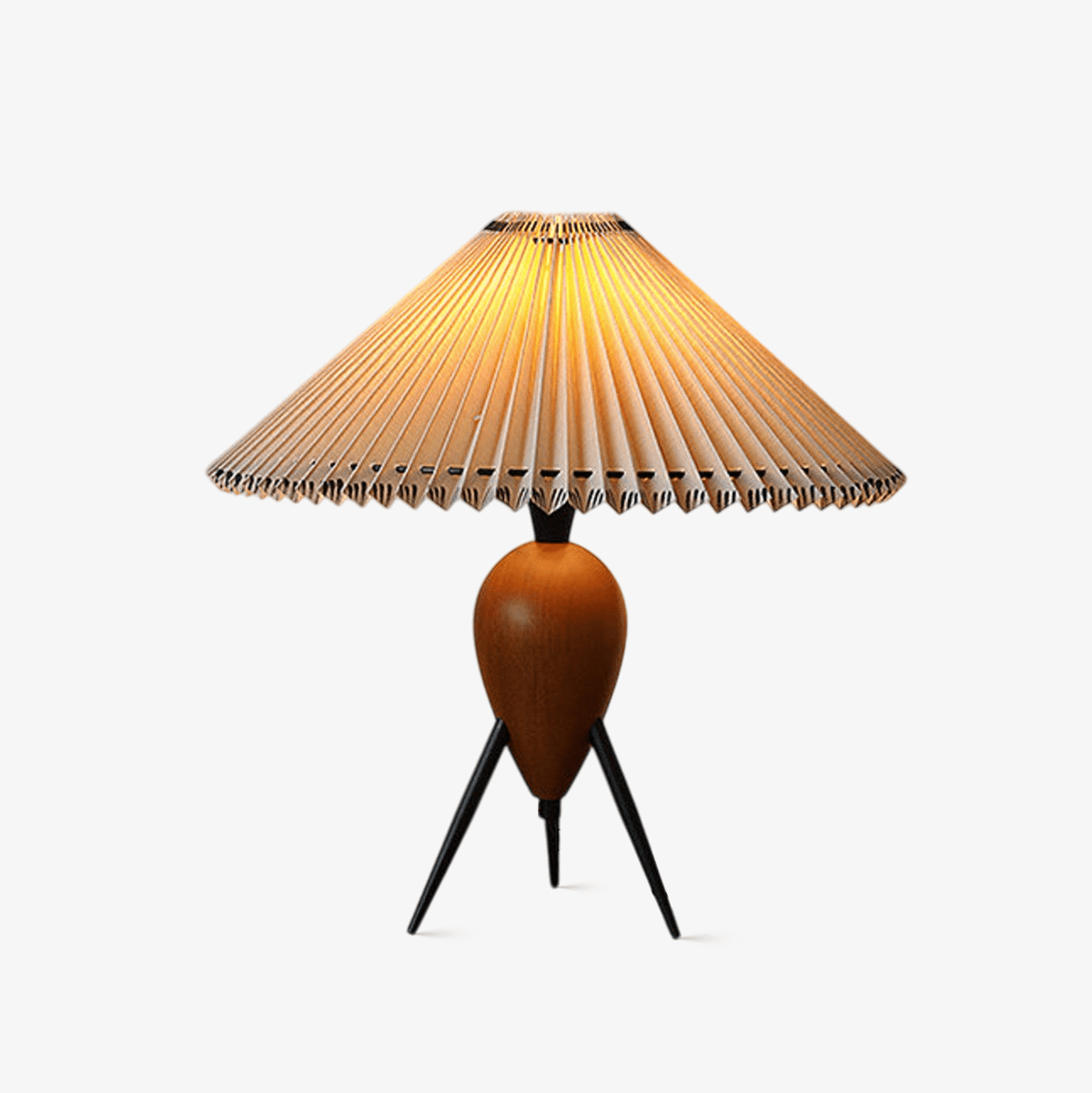 Elyse retro lampa stołowa z drewna i płótna