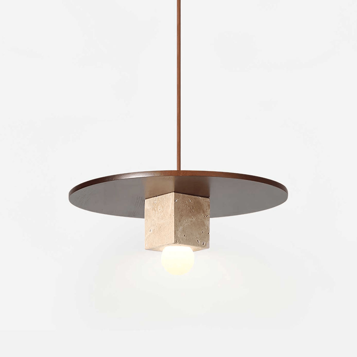 Sarix geometryczna lampa wisząca ze szkła i travertynu