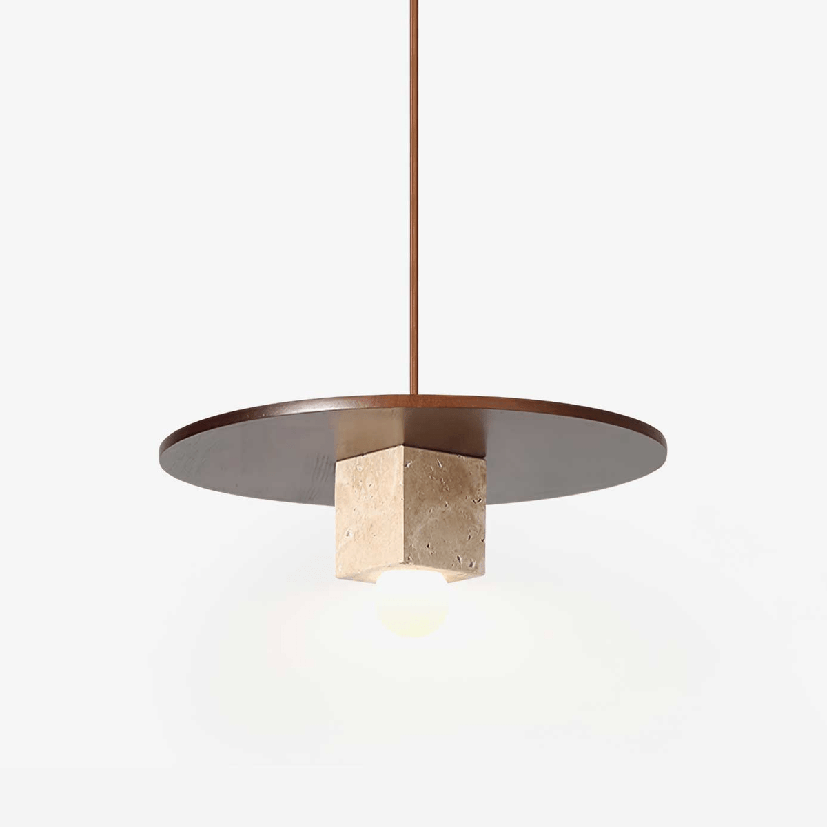 Sarix geometryczna lampa wisząca ze szkła i travertynu