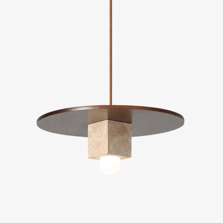 Sarix geometryczna lampa wisząca ze szkła i travertynu