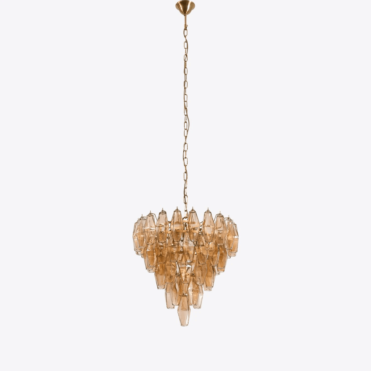 Eirenora żyrandol ze szkła wielościanowego w kolorze różowym, warstwowy, vintage