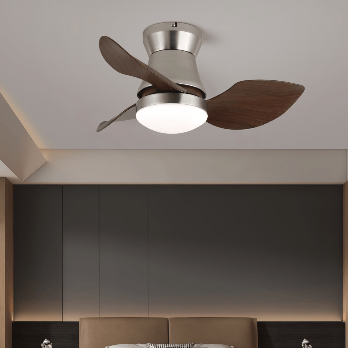 Airlume nowoczesna lampa sufitowa z wentylatorem drewniana