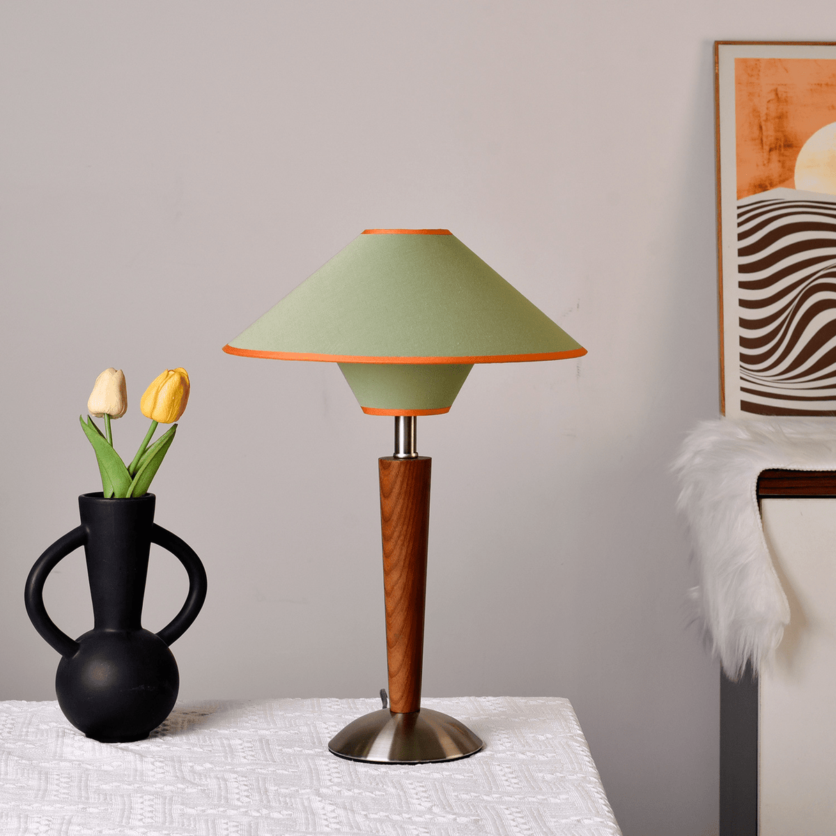 Lampa stołowa Talonwood drewniana