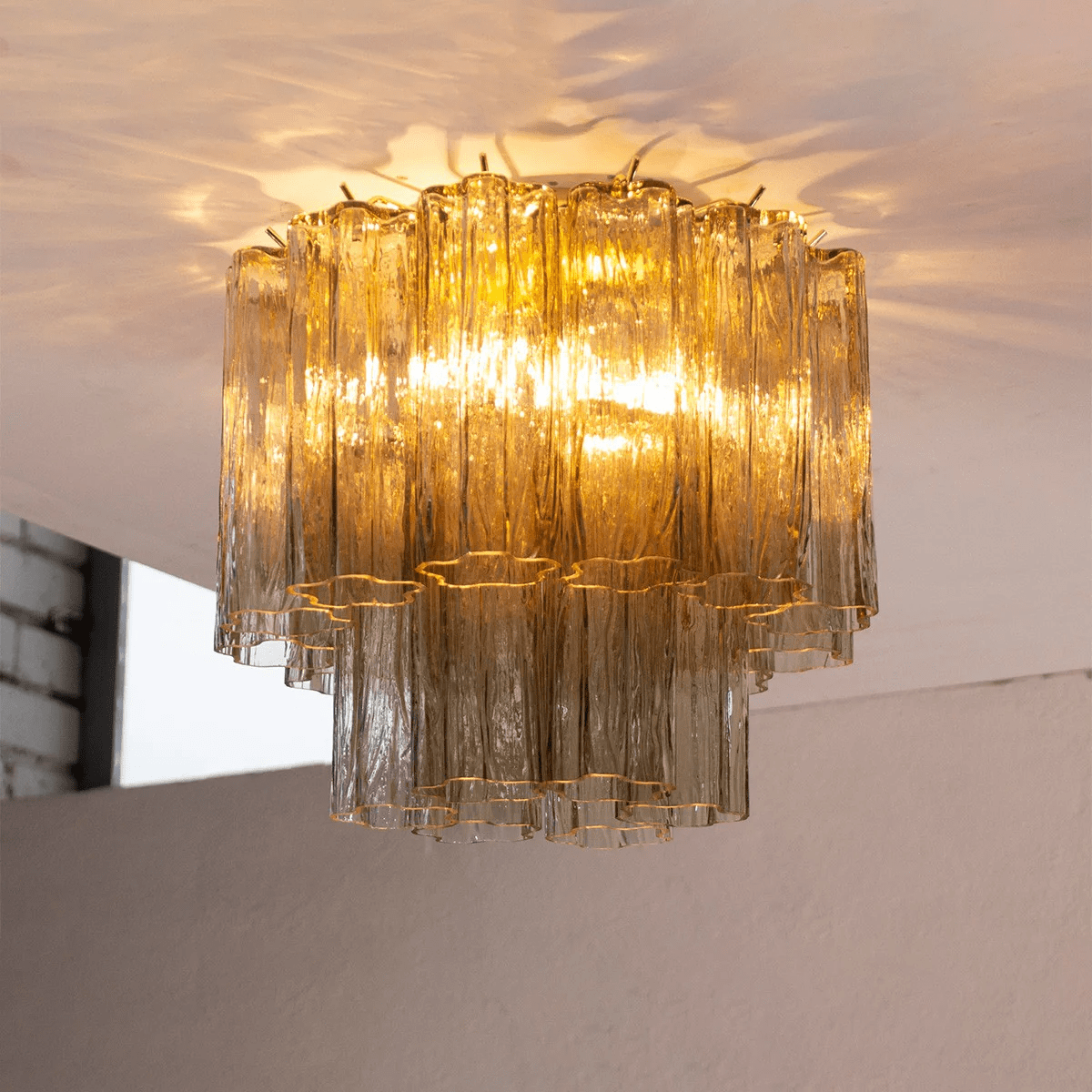 Serin lampa sufitowa w stylu Waterfall, kolor różowy