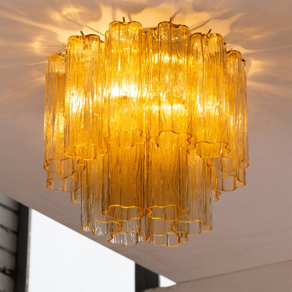Serin lampa sufitowa w stylu Waterfall, kolor różowy